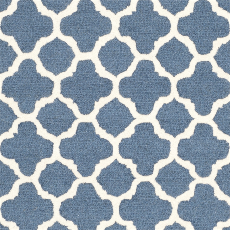 Safavieh Cambridge 9' X 12' Hand Tufted Wool Rug in Navy and Ivory