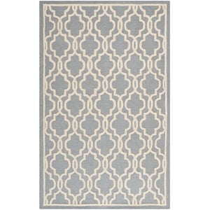 Safavieh Cambridge 6'-0&quot x 9'-0&quot Wool Hand Tufted Rug in Silver / Ivory