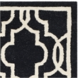 Safavieh Cambridge 2' X 3' Hand Tufted Wool Rug in Black and Ivory