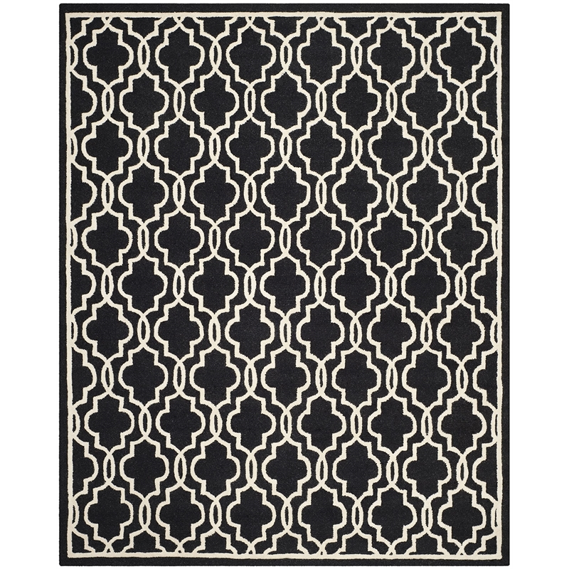 Safavieh Cambridge 8' X 10' Hand Tufted Wool Rug in Black and Ivory