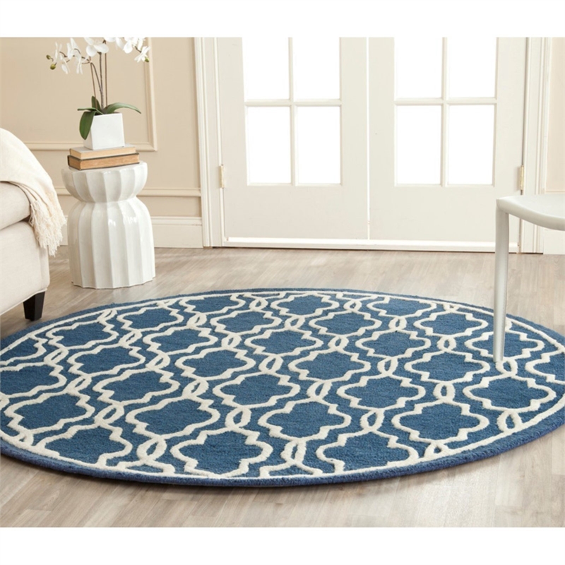 Safavieh Cambridge 9' X 12' Hand Tufted Wool Rug in Black and Ivory