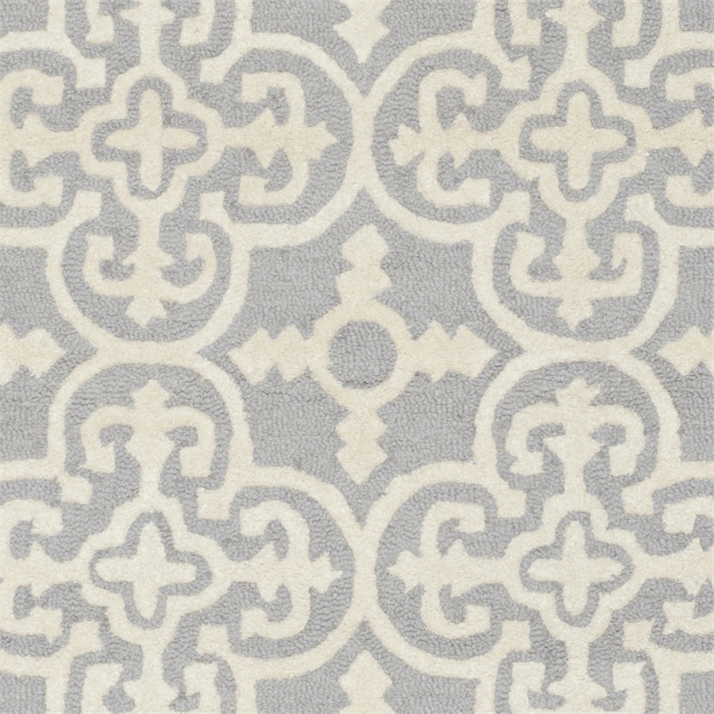 Safavieh Cambridge 9' X 12' Hand Tufted Wool Rug in Silver and Ivory