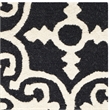 Safavieh Cambridge 2' X 3' Hand Tufted Wool Rug in Black and Ivory