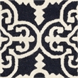Safavieh Cambridge 3' X 5' Hand Tufted Wool Rug in Black and Ivory