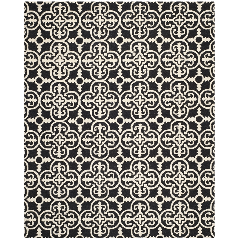 Safavieh Cambridge 8' X 10' Hand Tufted Wool Rug in Black and Ivory