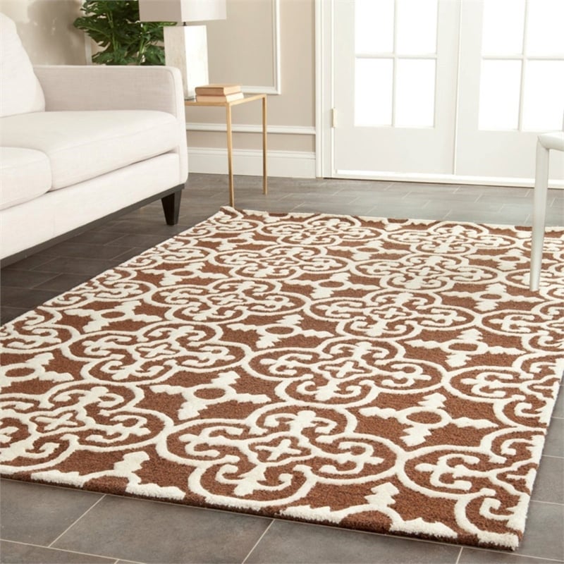Safavieh Cambridge 9' X 12' Hand Tufted Wool Rug in Black and Ivory