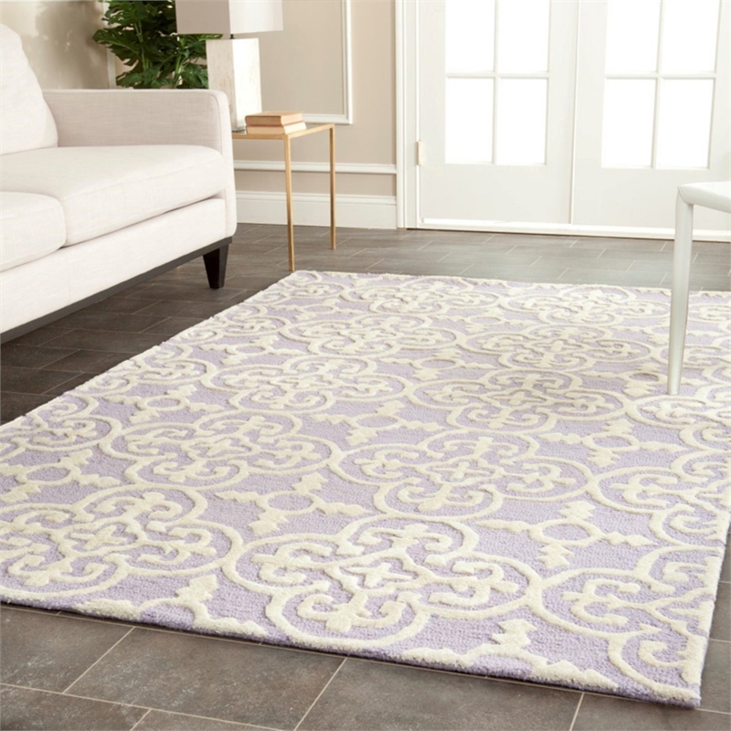 Safavieh Cambridge 9' X 12' Hand Tufted Wool Rug in Black and Ivory