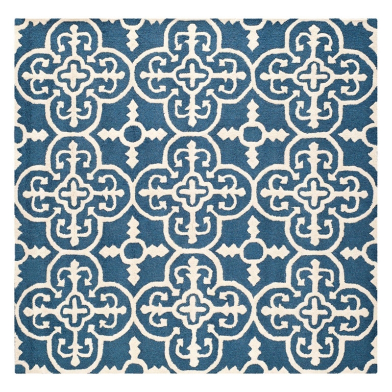 Safavieh Cambridge 9' X 12' Hand Tufted Wool Rug in Black and Ivory