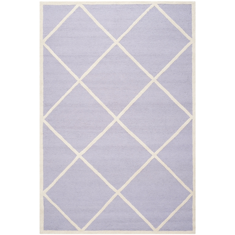Safavieh Cambridge 4' X 6' Hand Tufted Wool Rug in Lavander and Ivory