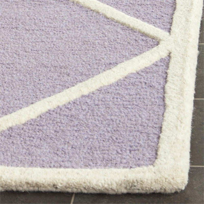Safavieh Cambridge 8' X 10' Hand Tufted Wool Rug in Lavander and Ivory
