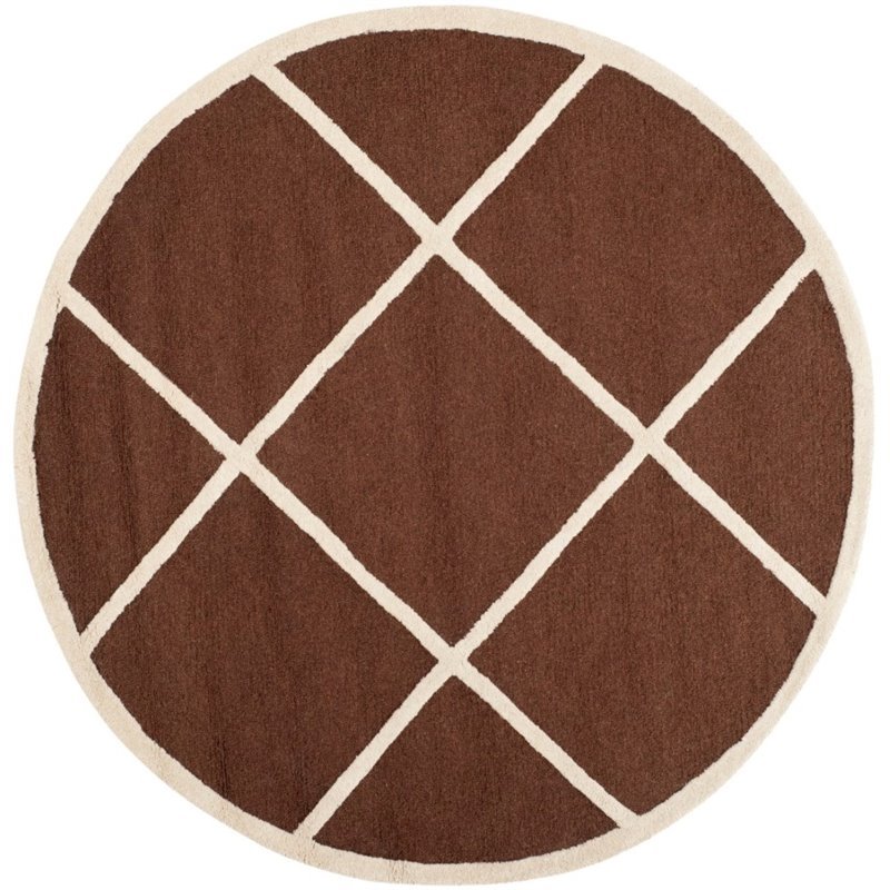 Safavieh Cambridge 6' Round Hand Tufted Wool Rug