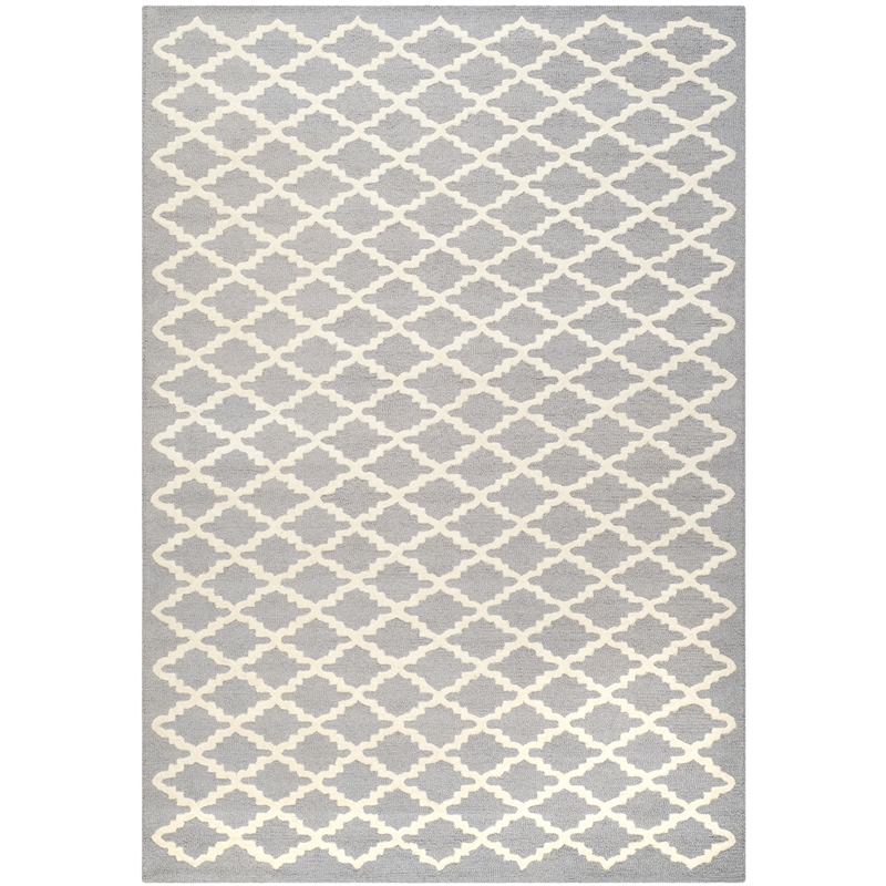 Safavieh Cambridge 4' X 6' Hand Tufted Wool Rug in Silver and Ivory