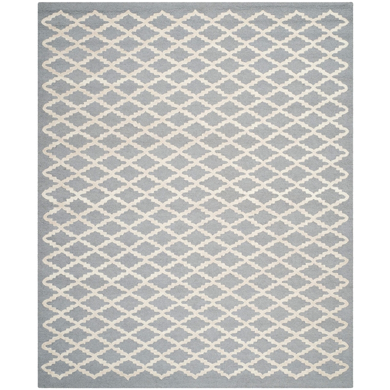 Safavieh Cambridge 8' X 10' Hand Tufted Wool Rug in Silver and Ivory