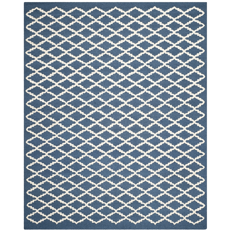 Safavieh Cambridge 8' X 10' Hand Tufted Wool Rug in Navy and Ivory