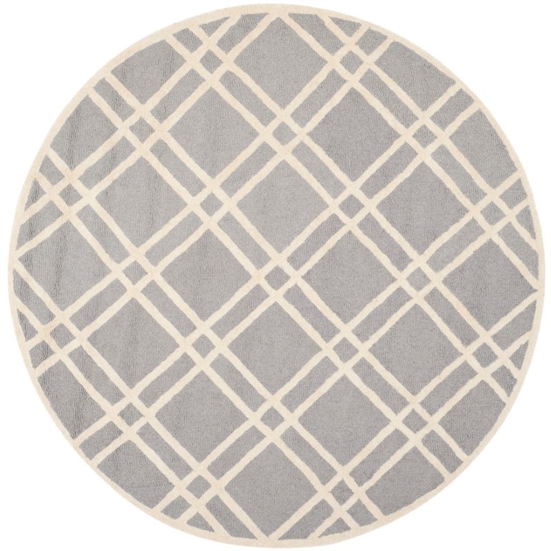 Safavieh Cambridge 8' X 10' Hand Tufted Wool Rug in Silver and Ivory