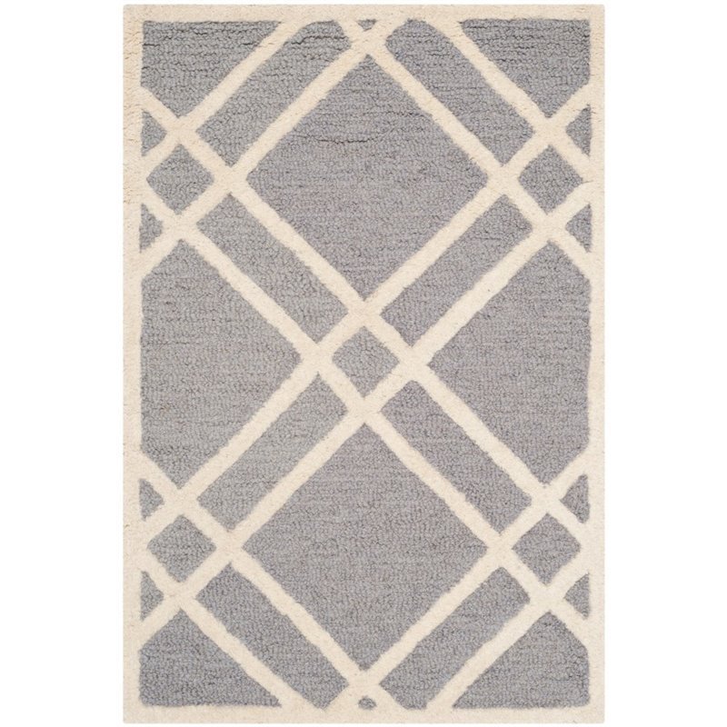 Safavieh Cambridge 8' X 10' Hand Tufted Wool Rug in Silver and Ivory