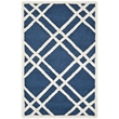 Safavieh Cambridge 3' X 5' Hand Tufted Wool Rug in Navy Blue and Ivory