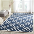 Safavieh Cambridge 3' X 5' Hand Tufted Wool Rug in Navy Blue and Ivory