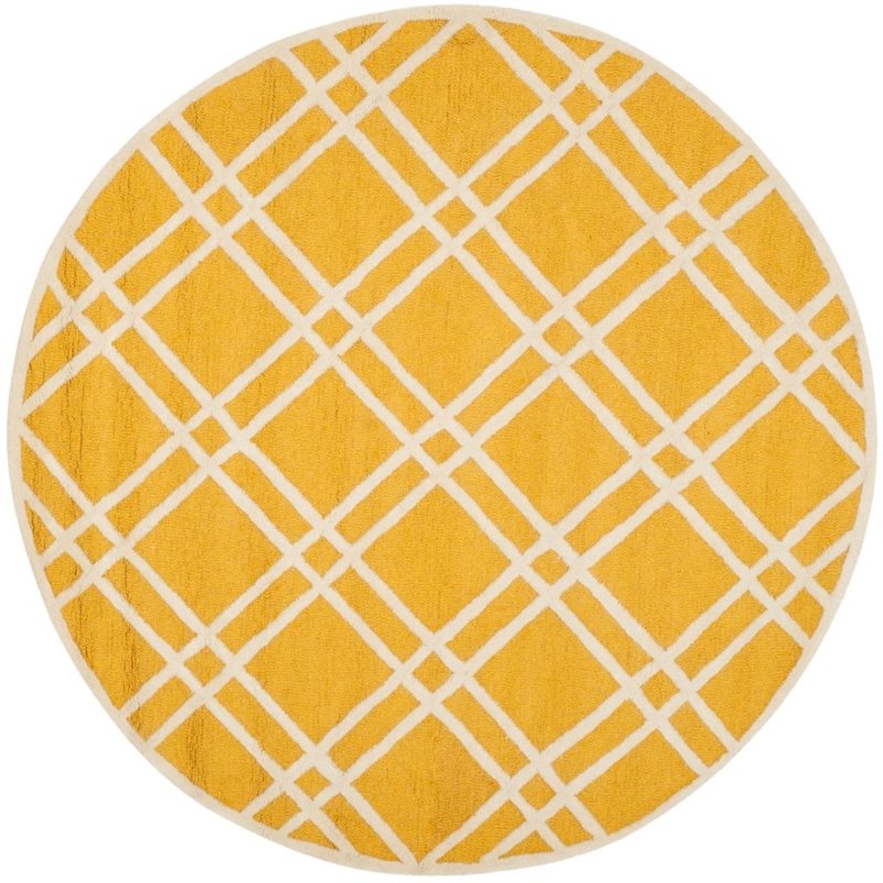 Safavieh Cambridge 5' X 8' Hand Tufted Wool Rug in Gold and Ivory