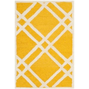 Safavieh Cambridge 5' X 8' Hand Tufted Wool Rug in Gold and Ivory