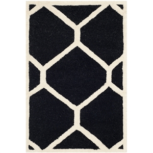 Safavieh Cambridge 2' X 3' Hand Tufted Wool Rug in Black and Ivory