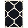 Safavieh Cambridge 2' X 3' Hand Tufted Wool Rug in Black and Ivory