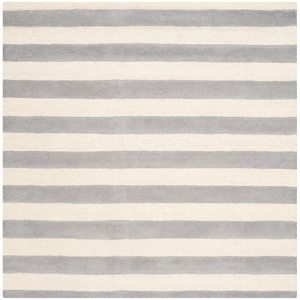 Safavieh Cambridge 4'-0&quot x 4'-0&quot Wool Hand Tufted Rug in Gray / Ivory