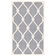 Safavieh Cambridge 2' X 3' Hand Tufted Wool Rug in Dark Gray and Ivory