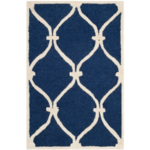 Safavieh Cambridge 2'-0&quot x 3'-0&quot Wool Hand Tufted Rug in Navy / Ivory