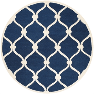Safavieh Cambridge 6'-0&quot x 6'-0&quot Wool Hand Tufted Rug in Navy / Ivory