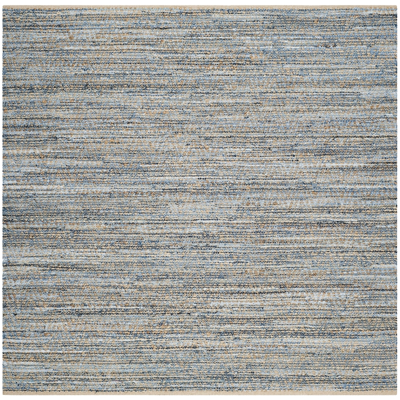 Safavieh Cape Cod 8' Square Handmade Jute Rug in Natural and Blue