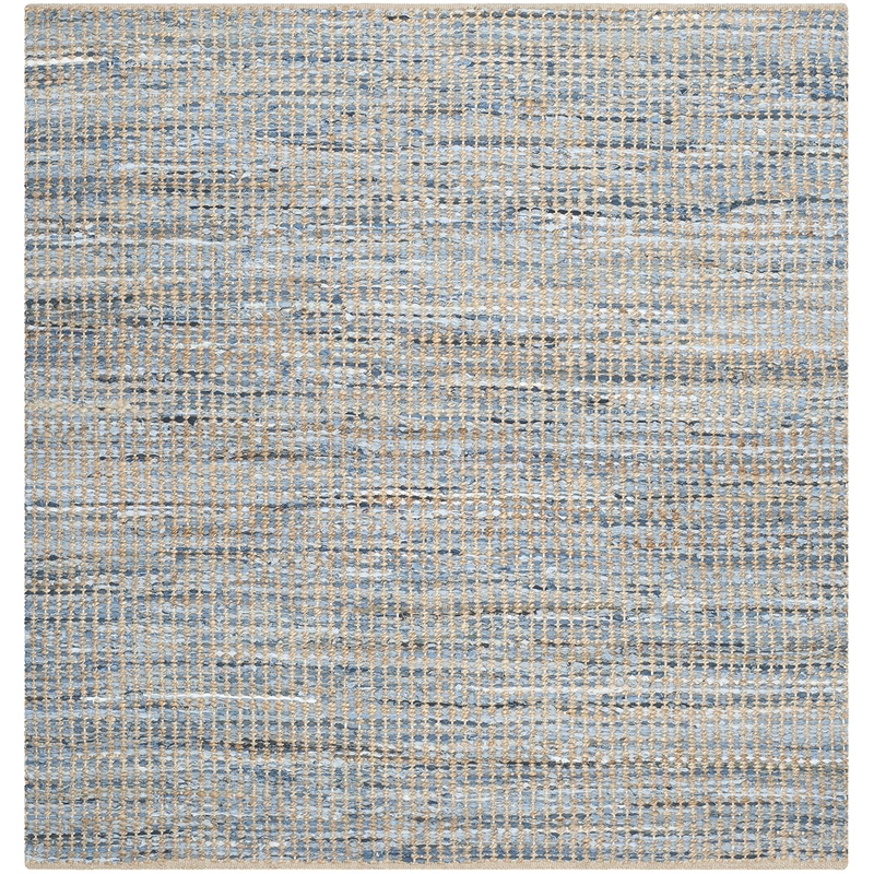 Safavieh Cape Cod 8' Square Handmade Jute Rug in Natural and Blue