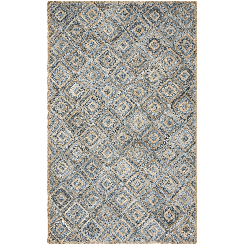 Safavieh Cape Cod 10' X 14' Handmade Jute Rug in Natural and Blue
