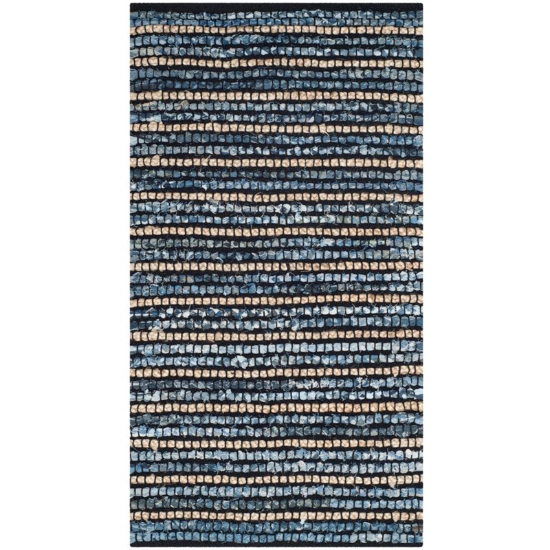 Safavieh Cape Cod 2' X 3' Hand Woven Rug in Blue and Natural