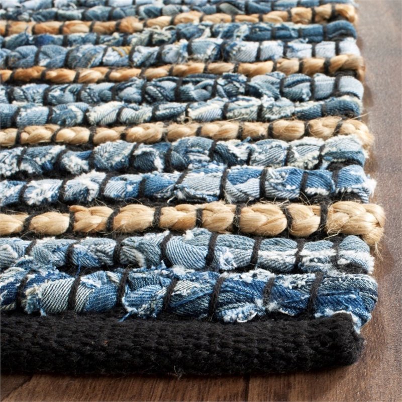 Safavieh Cape Cod 4' Square Hand Woven Rug in Blue and Natural