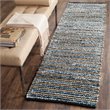 Safavieh Cape Cod 4' Square Hand Woven Rug in Blue and Natural