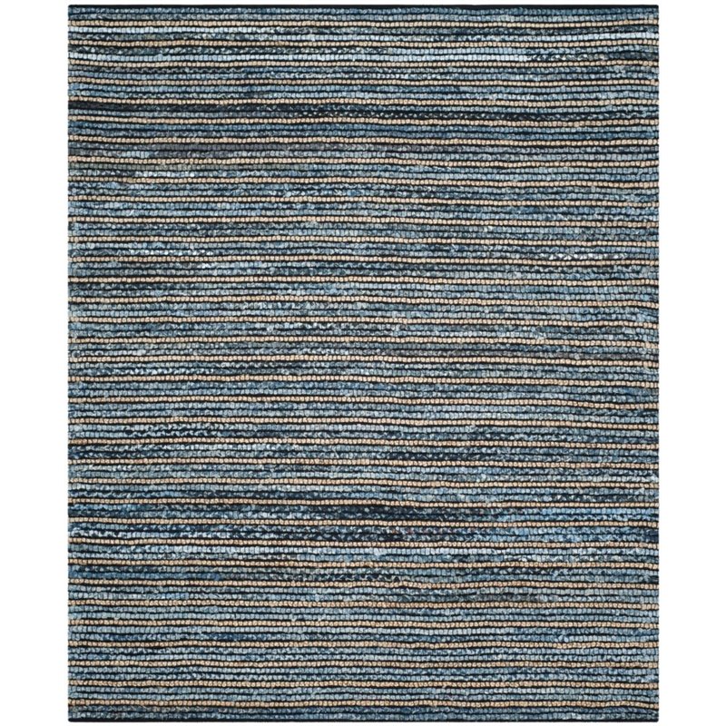 Safavieh Cape Cod 4' Square Hand Woven Rug in Blue and Natural
