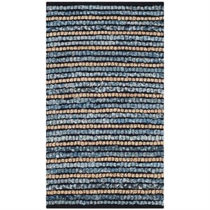 Safavieh Cape Cod 6' Square Hand Woven Rug in Blue and Natural