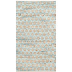 Safavieh Cape Cod 3' X 5' Hand Woven Rug in Blue and Natural
