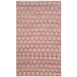 Safavieh Cape Cod 3' X 5' Hand Woven Rug in Maroon and Natural