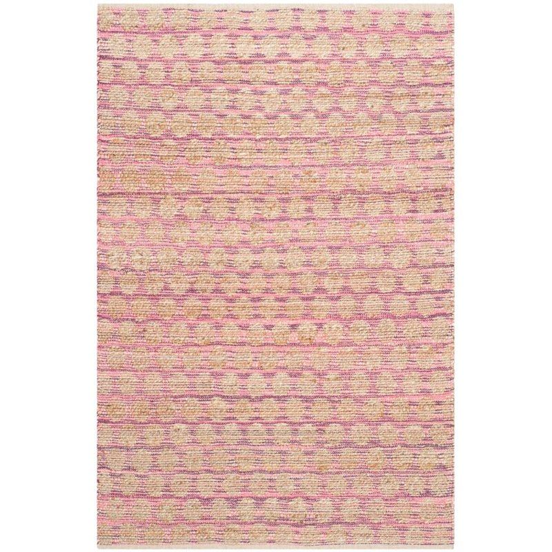 Safavieh Cape Cod 5' X 8' Hand Woven Rug in Maroon and Natural
