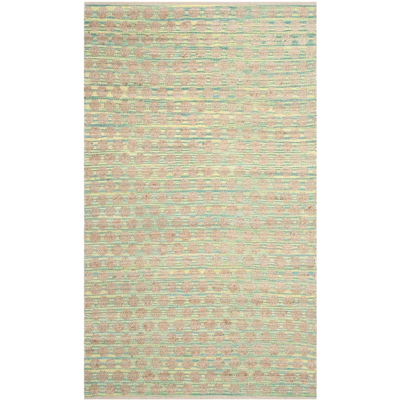 Safavieh Cape Cod 3' X 5' Hand Woven Rug in Teal and Natural