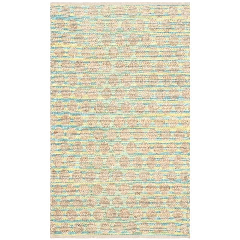 Safavieh Cape Cod 3' X 5' Hand Woven Rug in Teal and Natural