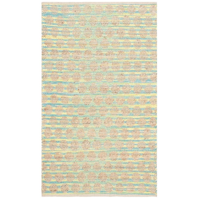 Safavieh Cape Cod 5' X 8' Hand Woven Rug in Teal and Natural