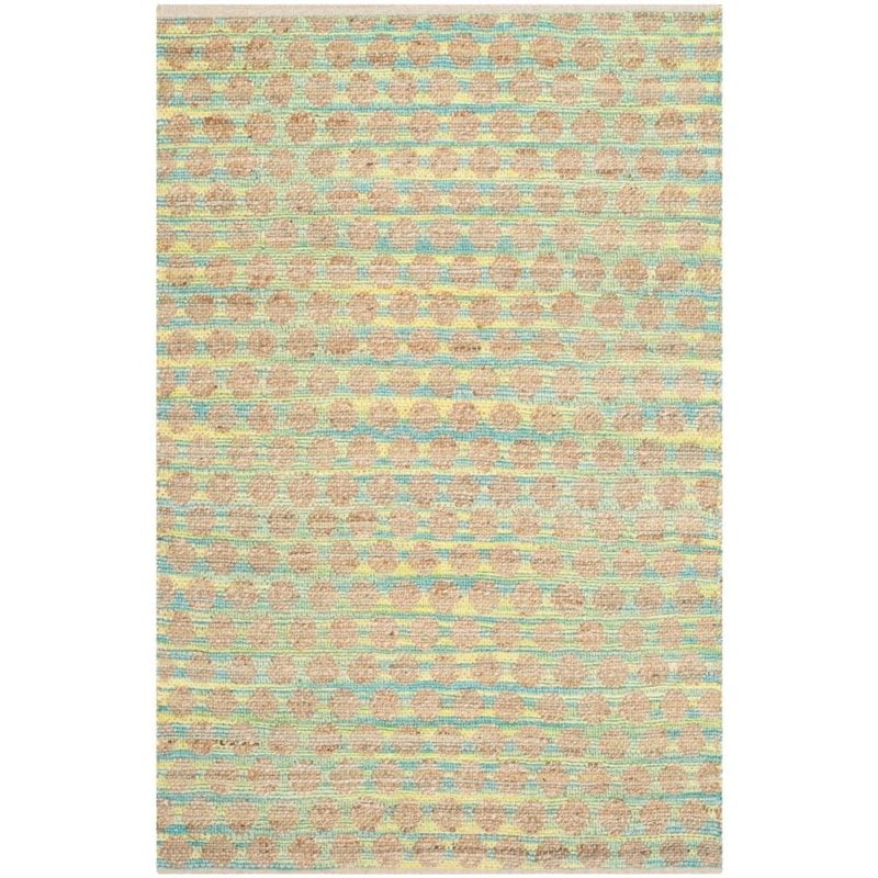 safavieh cape cod 8' x 10' hand woven rug in teal and natural