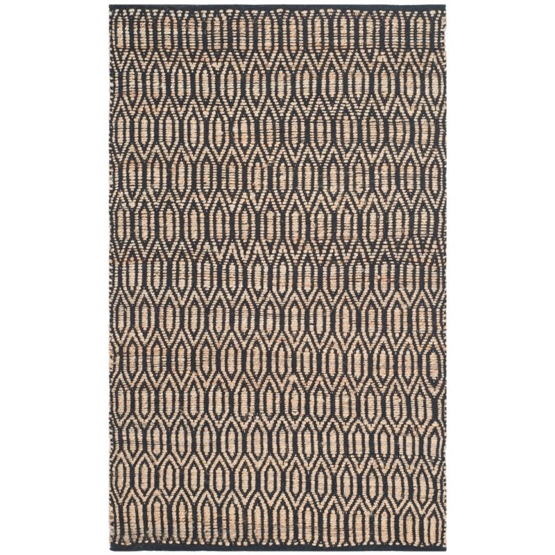 Safavieh Cape Cod 5' X 8' Hand Woven Rug in Black and Natural
