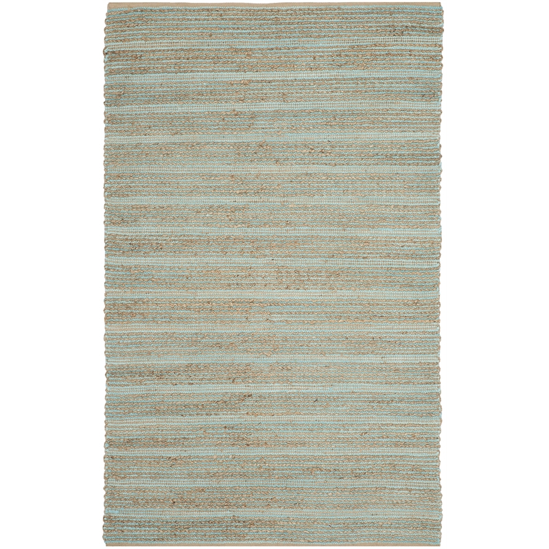 Safavieh Cape Cod 6' X 9' Hand Woven Jute and Cotton Rug in Aqua