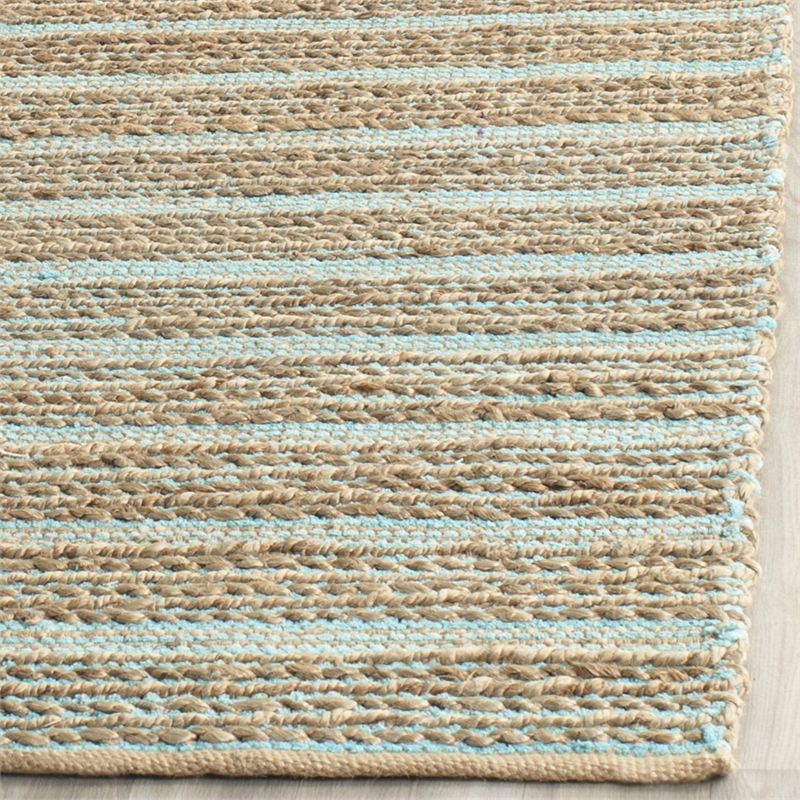 Safavieh Cape Cod 6' X 9' Hand Woven Jute and Cotton Rug in Aqua