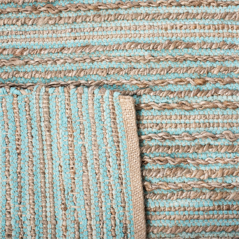 Safavieh Cape Cod 6' X 9' Hand Woven Jute and Cotton Rug in Aqua