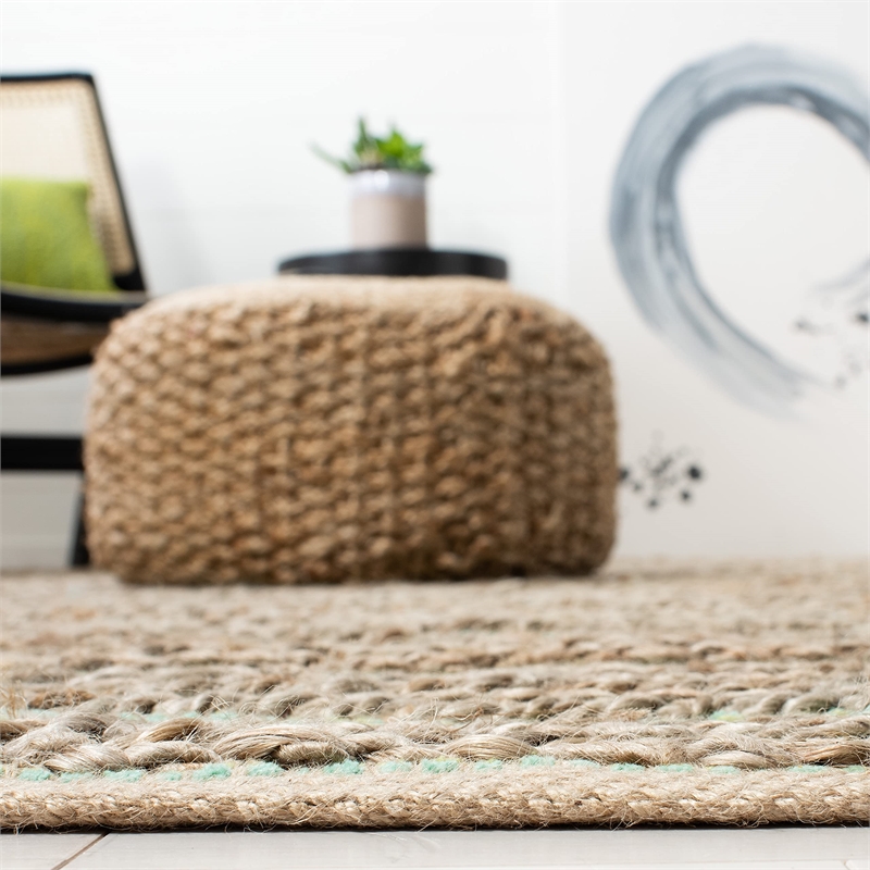 Safavieh Cape Cod 9' X 12' Hand Woven Jute and Cotton Rug in Aqua
